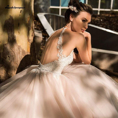 NumberSea - NumberSea Princess Blush Pink Tulle Wedding Dress