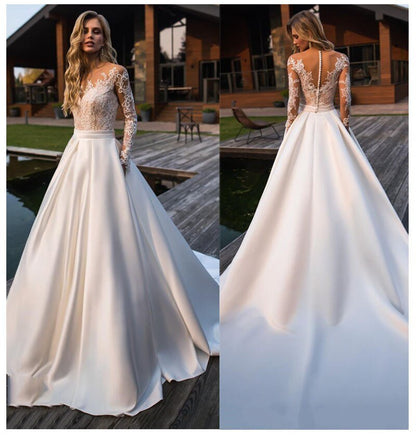 NumberSea - NumberSea robe de mariee satin wedding dress wedding party Dress vestido novia Robe De Soiree bride to be