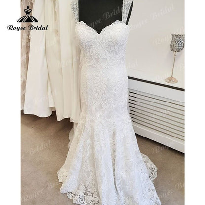 NumberSea - NumberSea robe de mariée sirene 2025 Sexy Lace Appliques Sweetheart Mermaid/Trumpet Wedding Dress Backless Bridal Gown for Women Custom