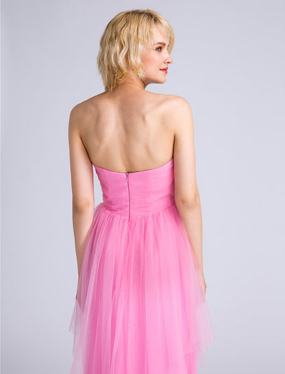 Sheath / Column Bridesmaid Dress Sweetheart Sleeveless Open Back Floor Length Satin / Tulle with Criss Cross