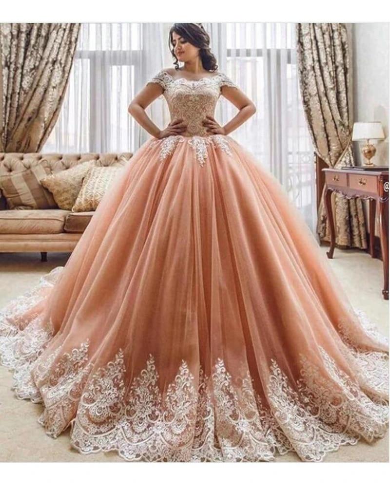 NumberSea Pink Ball Gown Prom Girls Sweet Wedding Dress