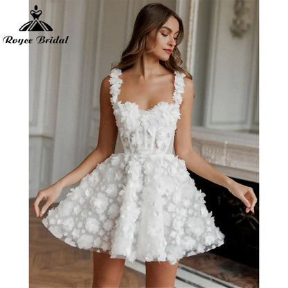 Sexy Sweetheart collar Spaghetti Straps Full Lace Short Wedding Dress Boho Bridal Gown 2025