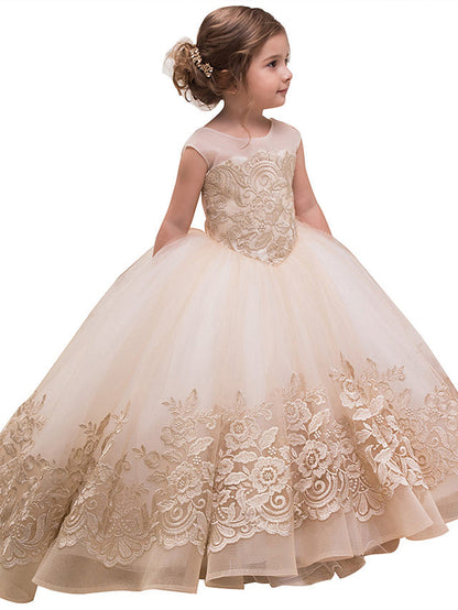 Princess Sweep Brush Train Wedding Birthday Pageant Flower Girl Dresses