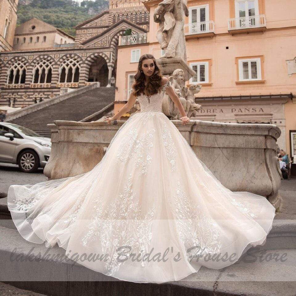 NumberSea Princess Wedding Dress Champagne Ball Gown