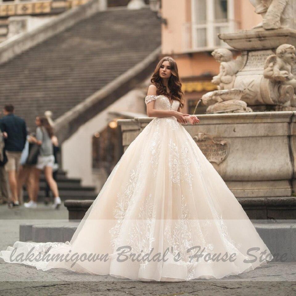 NumberSea Princess Wedding Dress Champagne Ball Gown