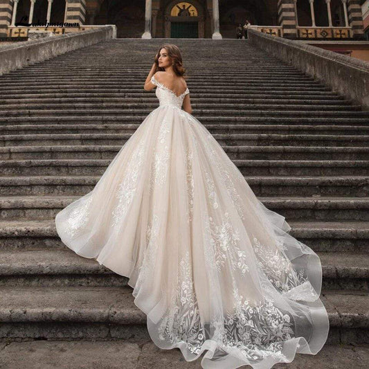 NumberSea Princess Wedding Dress Champagne Ball Gown