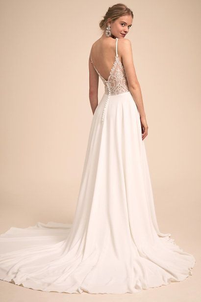 NumberSea Simple V Neck Spaghetti Straps Chiffon A Line Wedding Dress With Lace Back Bridal Gown 2025