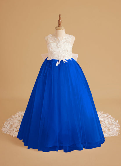 Dream Princess Sleeveless Lace and Tulle with Beading Flower Girl Dress