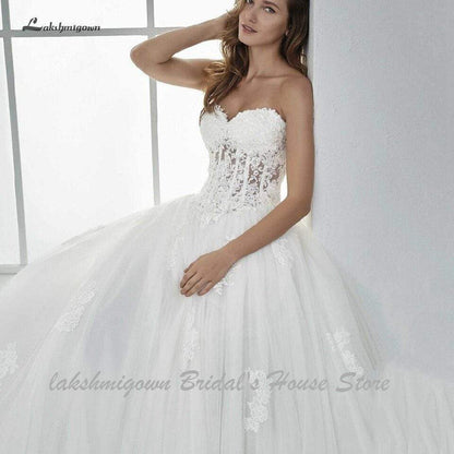 NumberSea Sexy Corset Wedding Dresses Lace Up Long Off Shoulder