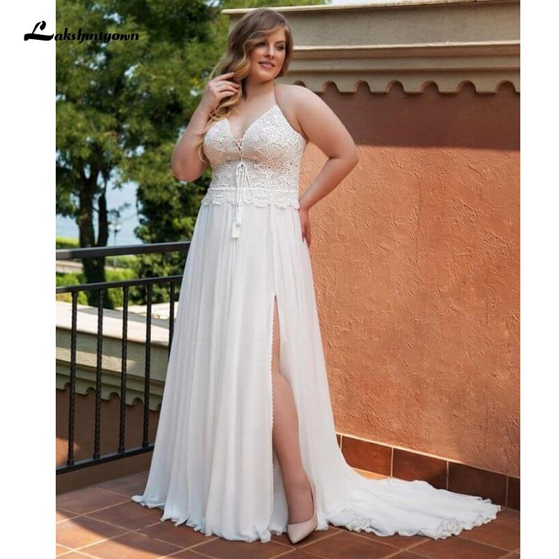 NumberSea Sexy Side Split Beach Wedding Dress Summer