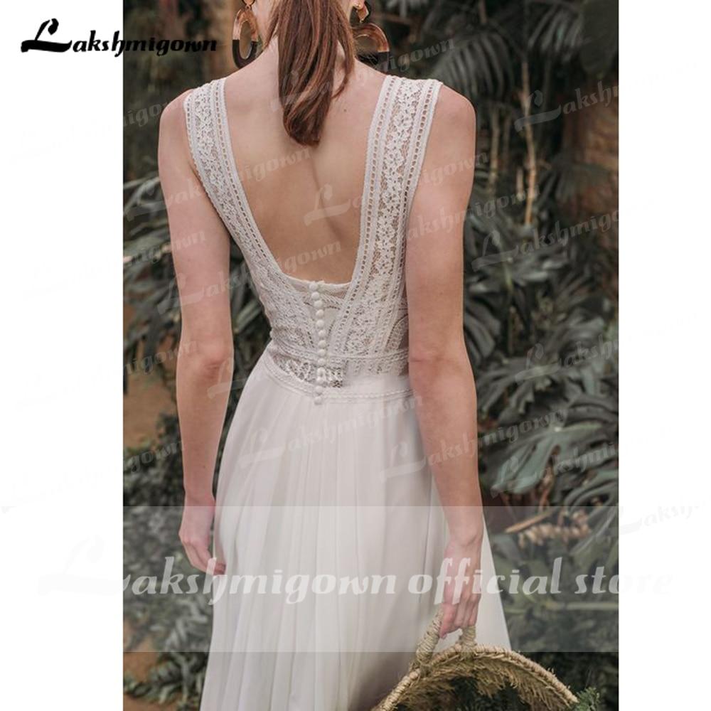 NumberSea Sexy Sweetheart Sleeveless Tank Lace Chiffon Backless Wedding Dresses