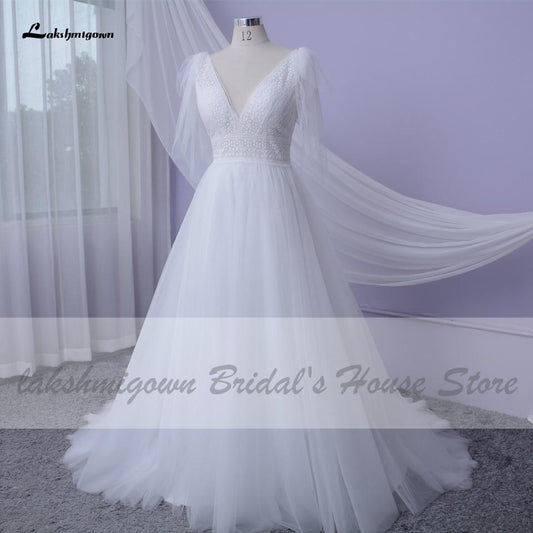 NumberSea Sexy Wedding Dress A Line 2021Bridal Dresses V-neck