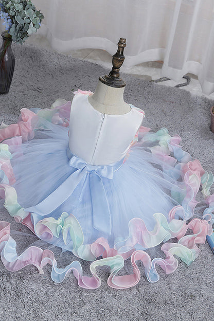 Short Princess Floral Tulle Flower Girl Dresses