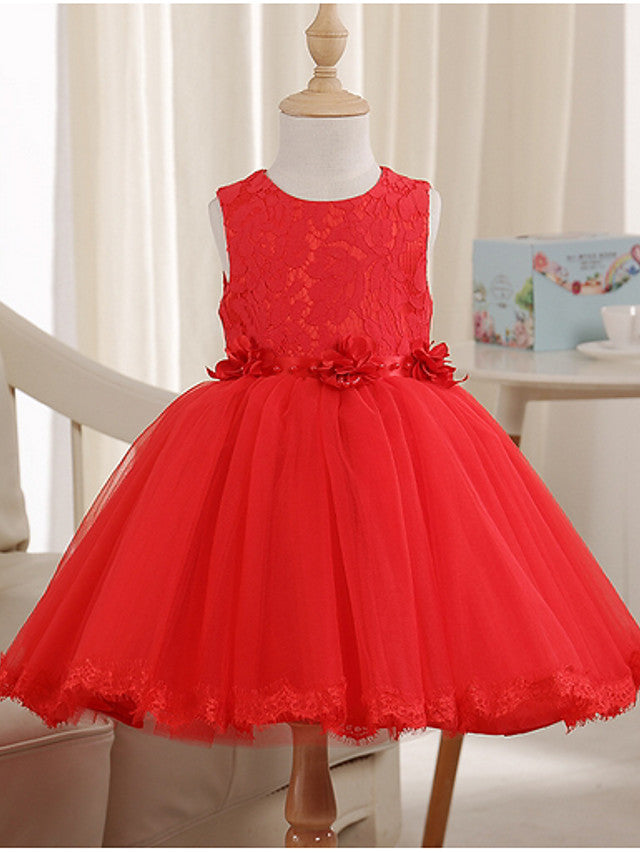 Short Princess Jewel Neck Pageant Flower Girl Dresses