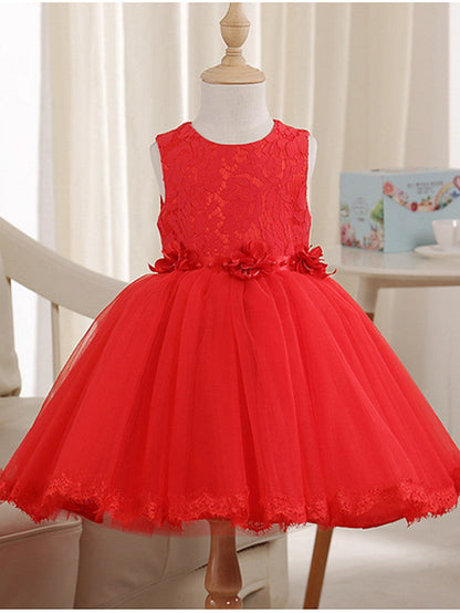 Short Princess Jewel Neck Pageant Flower Girl Dresses