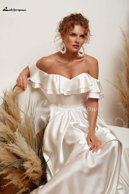 NumberSea Silk A-Line Wedding Dress Elegant