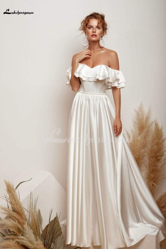 NumberSea Silk A-Line Wedding Dress Elegant