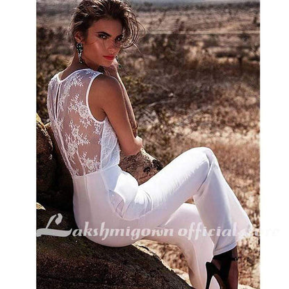 NumberSea Simple Beach Jumpsuits Boho Wedding Dresses