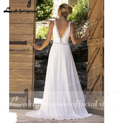 NumberSea Simple Beach Wedding Dress Princesse A Line