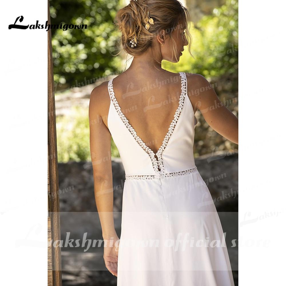 NumberSea Schlichtes Strand-Brautkleid im Prinzessinnen-Stil in A-Linie