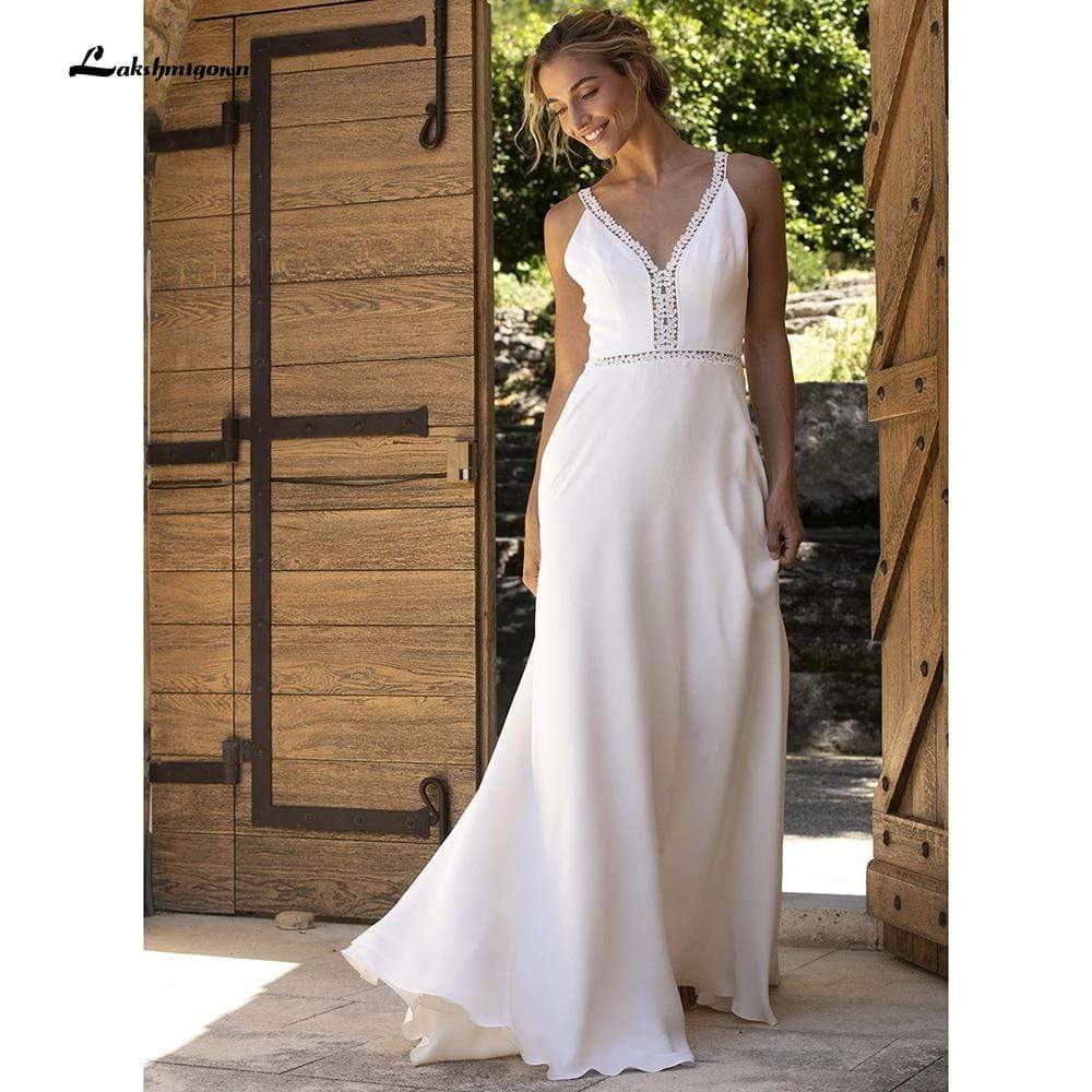 NumberSea Simple Beach Wedding Dress Princesse A Line