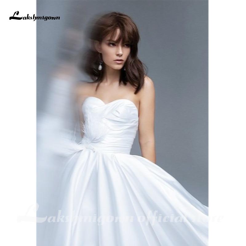 NumberSea Simple Strapless Sweetheart A-Line Wedding Dresses