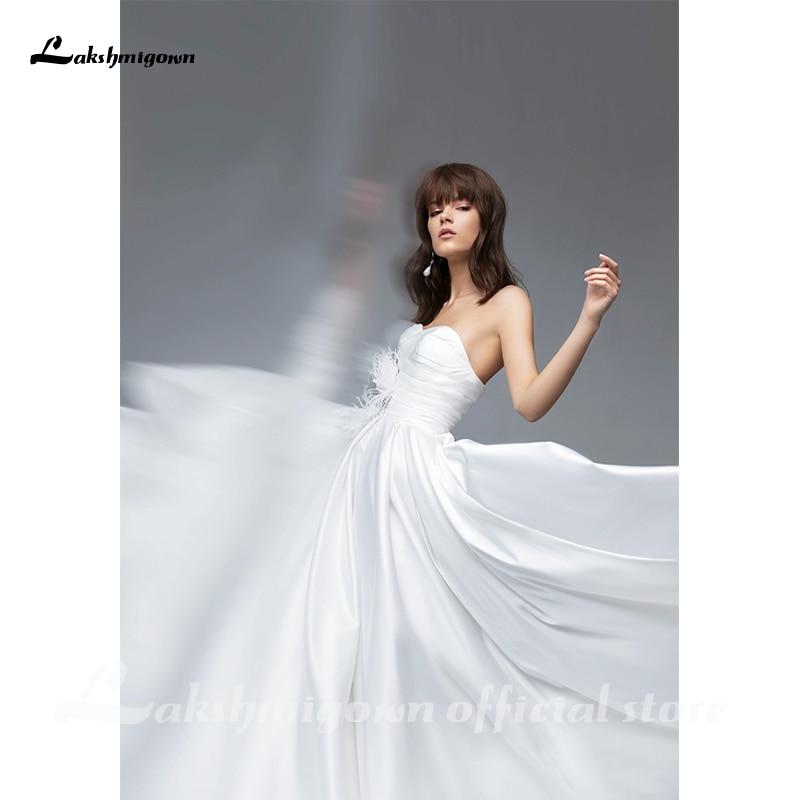 NumberSea Simple Strapless Sweetheart A-Line Wedding Dresses