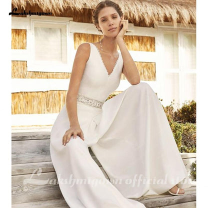 NumberSea Simple Women Jumpsuits Wedding Dresses