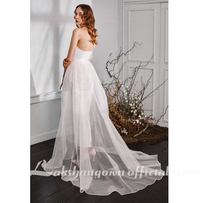 NumberSea Strapless Jumpsuits Wedding Dresses With Detachable Train