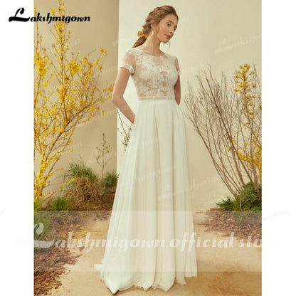 NumberSea Sukienka Na Wesele Ivory Beach Bridal Gowns Sexy Backless Appliques Wedding Dresses Plus Size Robe Mariee Lakshmigown