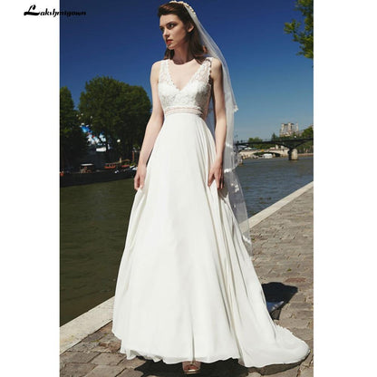 NumberSea Summer Wedding Dress New Style Backless Sexy Bridal Beach V-neck