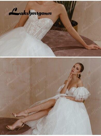 NumberSea Sweetheart Neck Wedding Dress with short sleeves