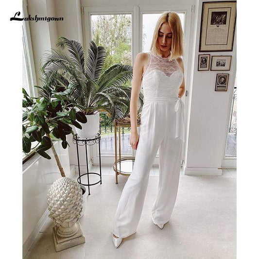 NumberSea Top Lace Jumpsuit Wedding Dresses Simple Beach