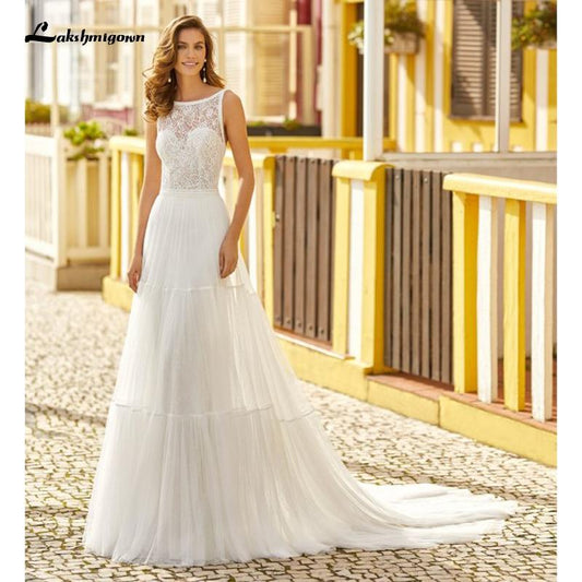 NumberSea Tulle Wedding Dresses Off the Shoulder Lace Appliques