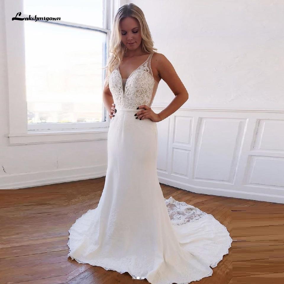 NumberSea Vintage Lace Mermaid Wedding Dress Elegant Chiffon Long