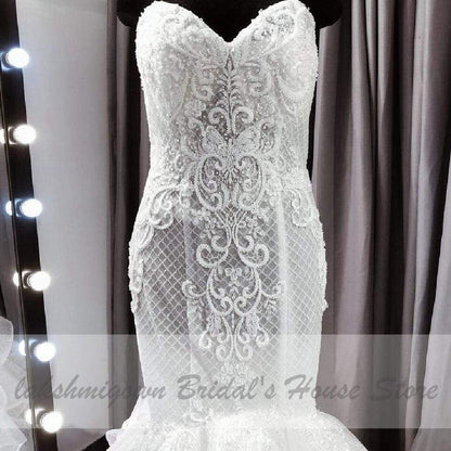 NumberSea Vintage Lace Two Piece Wedding Dress Detachable Skirt