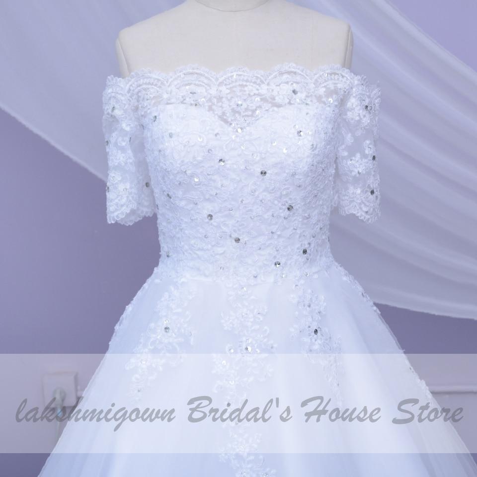 NumberSea White Wedding Dress Plus Size Lace Appliques