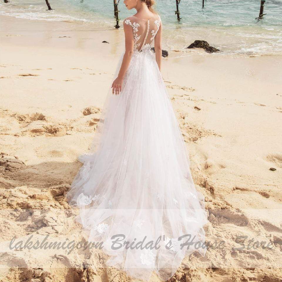 NumberSea Women Mermaid Wedding Dress with Detachable Skirt