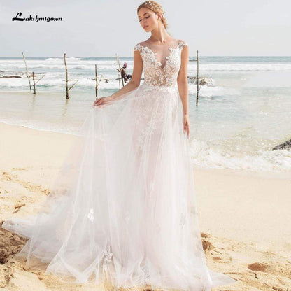 NumberSea Women Mermaid Wedding Dress with Detachable Skirt